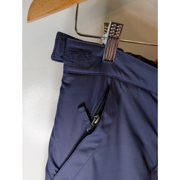 LL Bean Insulated Snow Ski Pants Navy Blue Nylon Mesh Lined Elastic Cuff Medium - Picture 3 of 10